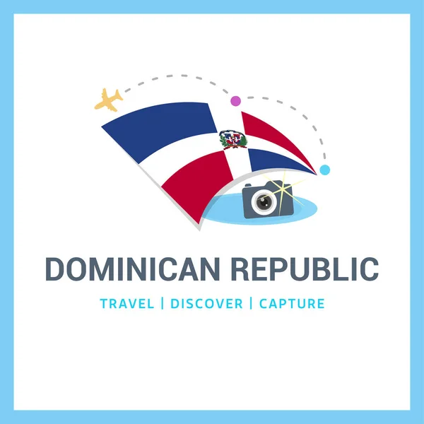 República Dominicana bandera nacional logo — Vector de stock