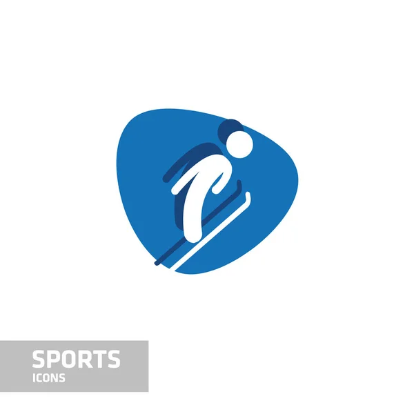 青と白のスポーツ アイコン — ストックベクタ
