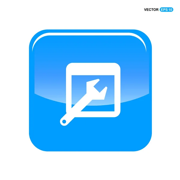 Kék gomb ikon — Stock Vector