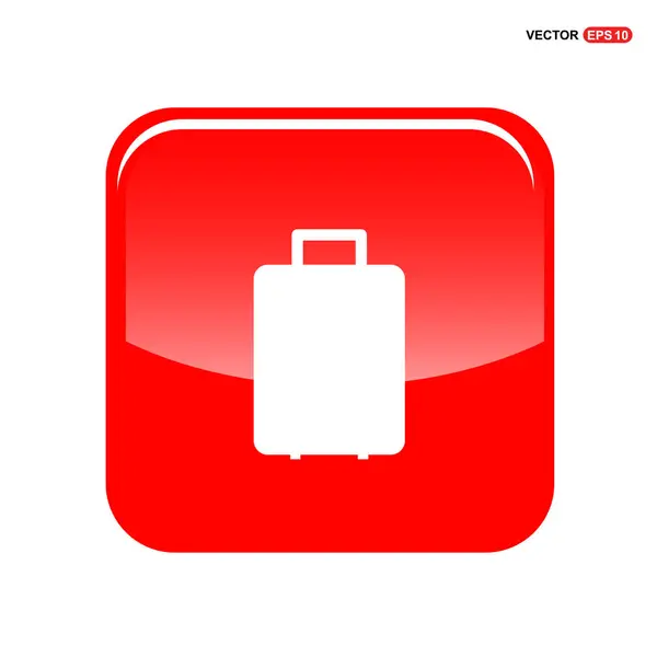 Bolsa de camino en botón rojo — Vector de stock