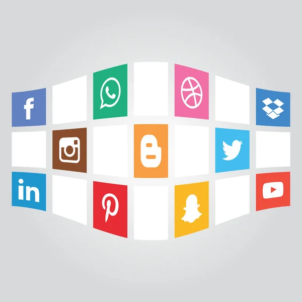 Social Web ikony Ustaw — Wektor stockowy