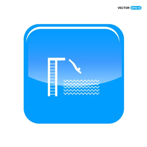 Saltar en el icono del agua — Vector de stock
