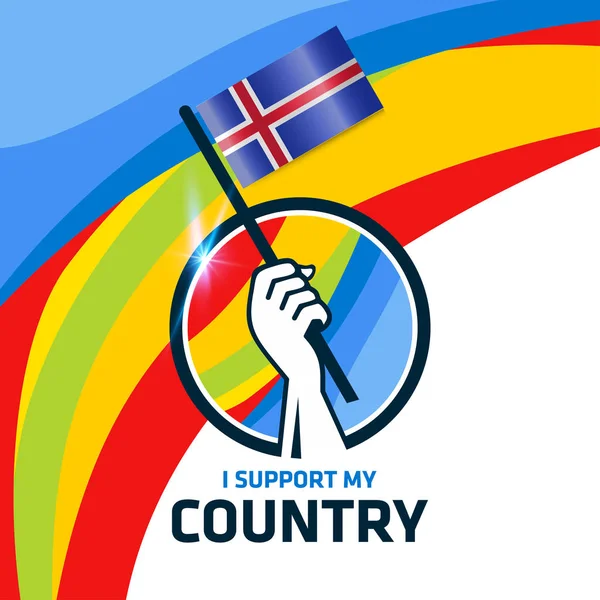 Logótipo da bandeira nacional da Islândia — Vetor de Stock