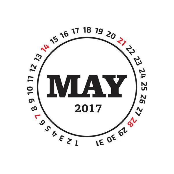 2017 calendario para el mes — Archivo Imágenes Vectoriales