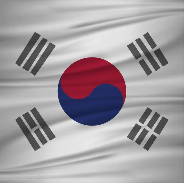 Lambaikan bendera Korea Selatan - Stok Vektor