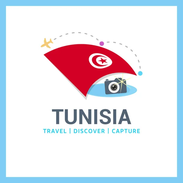 Туніс Національний прапор логотип — стоковий вектор