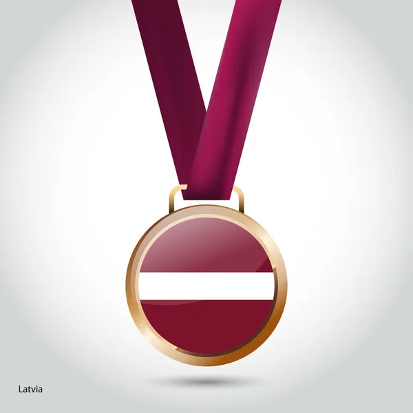 Lettlands Fahne in Bronze — Stockvektor