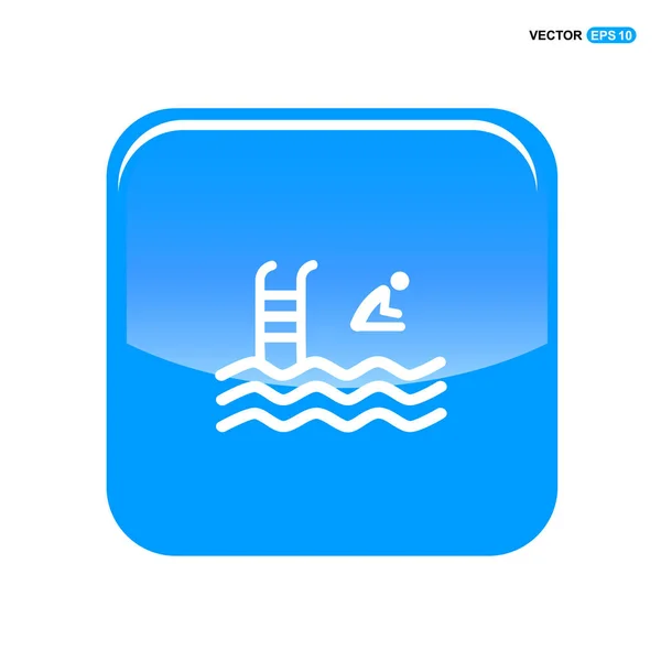 Saltar en el icono del agua — Vector de stock