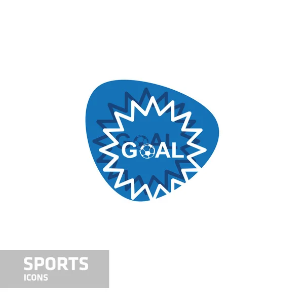 Icono deportivo azul y blanco — Vector de stock