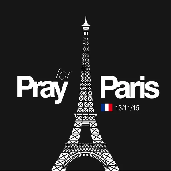 Pray for Paris card — Stock Vector