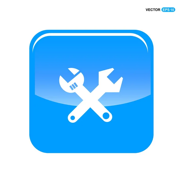 Icono botón azul — Vector de stock