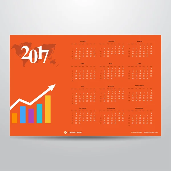 Diseño imprimible del calendario — Archivo Imágenes Vectoriales