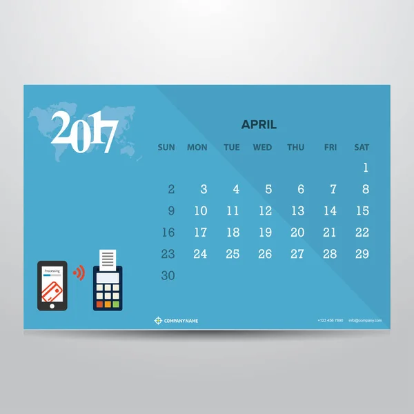 Conception imprimable du calendrier — Image vectorielle