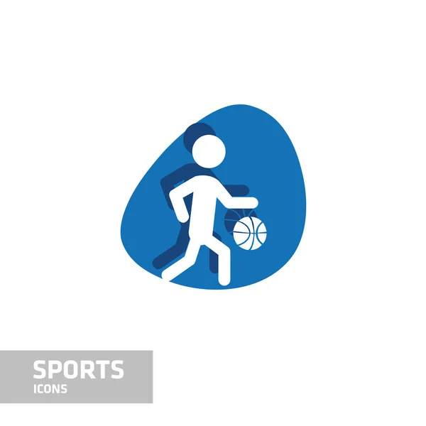 Сине-белый значок спорта — стоковый вектор