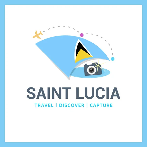 Saint lucia ational bayrak logosu — Stok Vektör