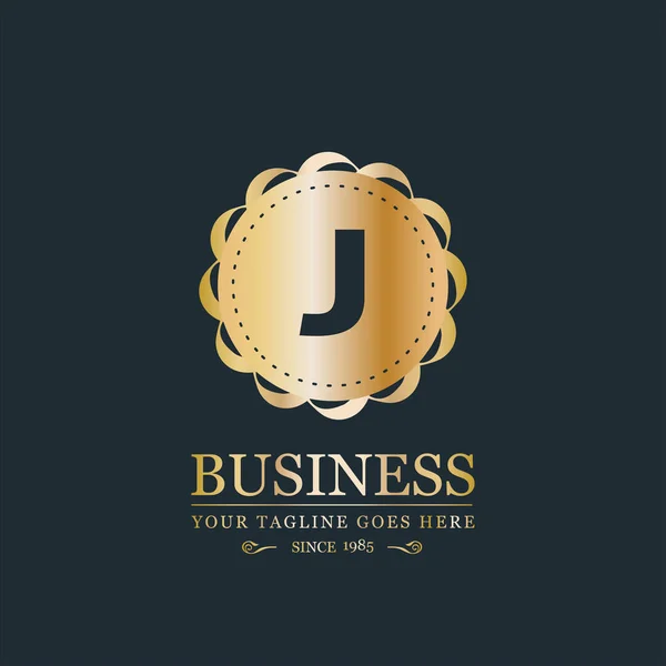 Icône de logotype entreprise dorée — Image vectorielle