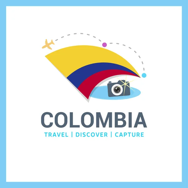 Colombia bandera nacional logo — Vector de stock