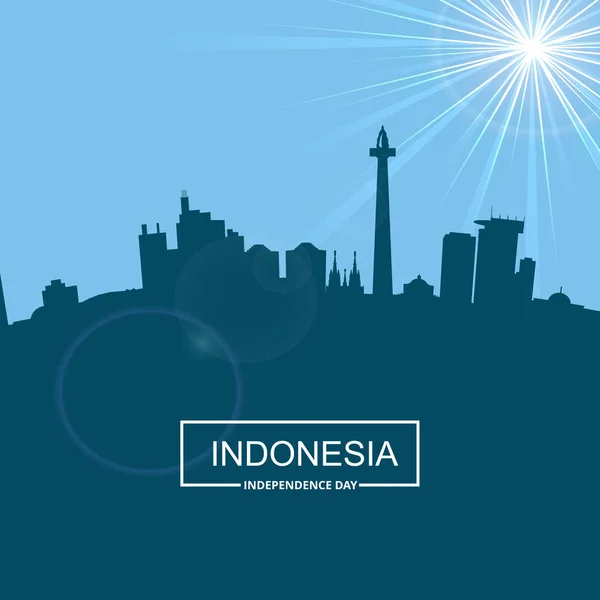 Indonésia cartão do Dia da Independência —  Vetores de Stock