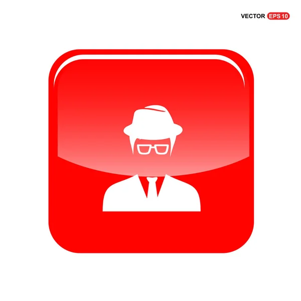 Hombre en sombrero avatar icono — Vector de stock