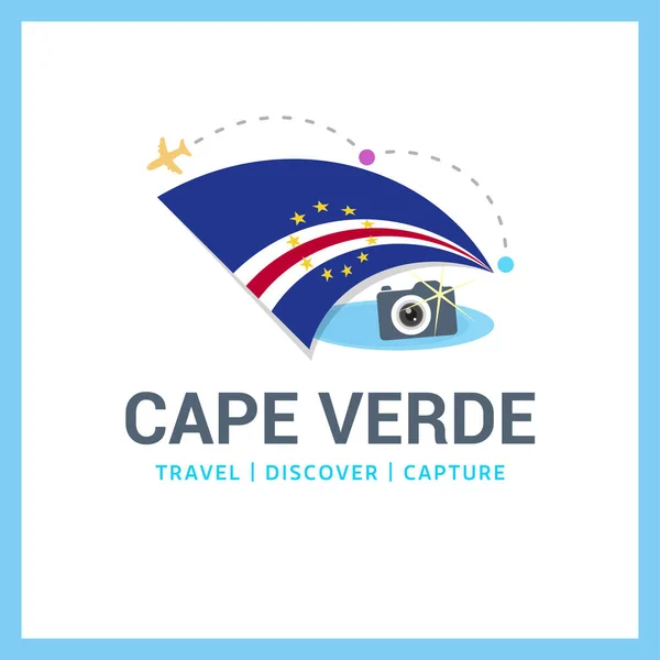 Logo Bandera Nacional de Cabo Verde — Vector de stock