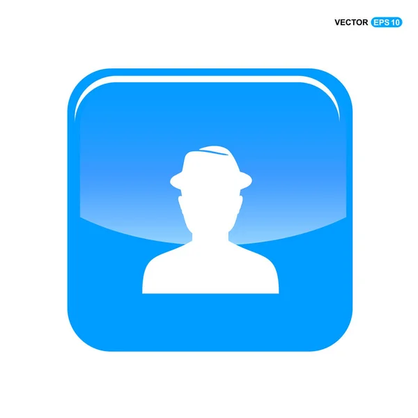 Hombre en sombrero avatar icono — Vector de stock