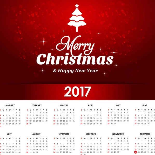 Calendário de Natal imprimível — Vetor de Stock