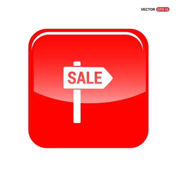 Sale banner in red button — Stock Vector