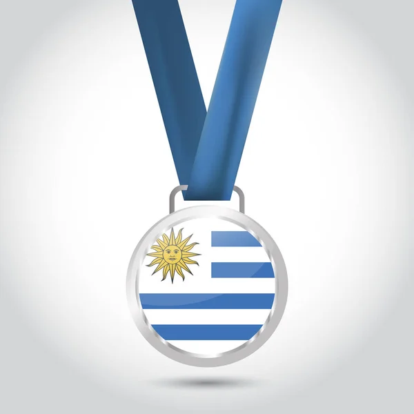 Vlag van Uruguay in zilver — Stockvector