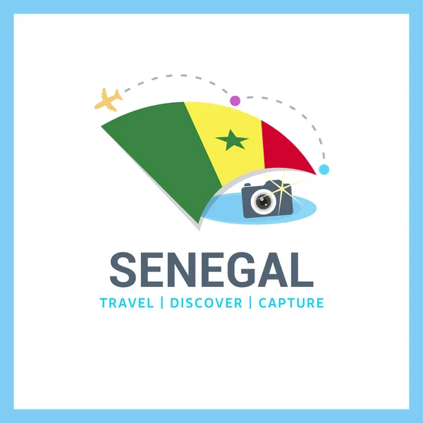 Senegal bandera nacional logo — Vector de stock