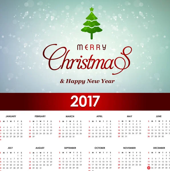 Calendário de Natal imprimível — Vetor de Stock