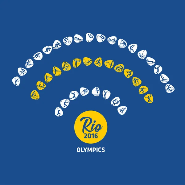 里约奥运会 2016年卡 — 图库矢量图片