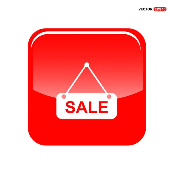 Red button icon — Stock Vector