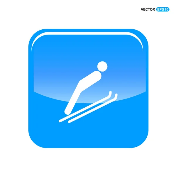 Icono de esquí deportivo — Vector de stock