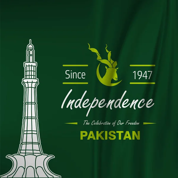 Pakistan Independence Day card — Stock Vector