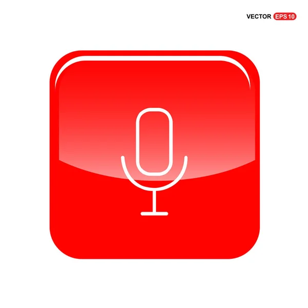 Red button icon — Stock Vector