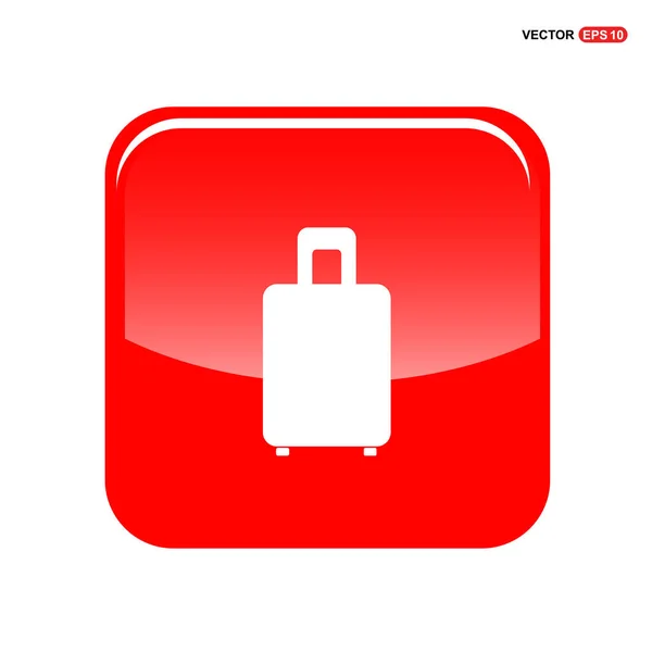 Bolsa de camino en botón rojo — Vector de stock