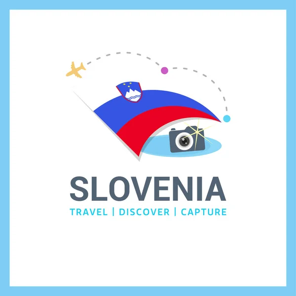 Eslovenia bandera nacional logo — Vector de stock