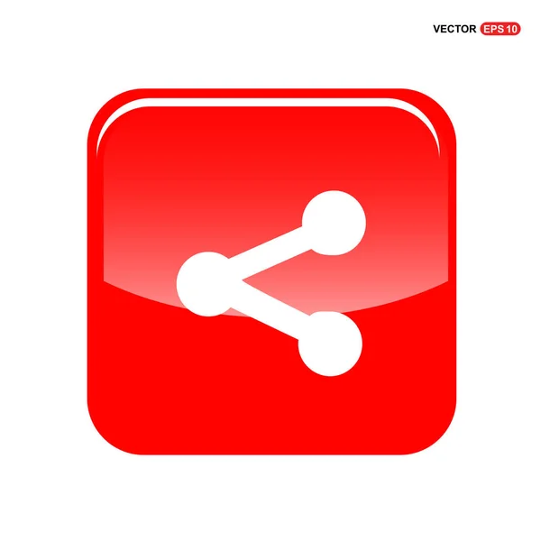 Ícone botão vermelho — Vetor de Stock