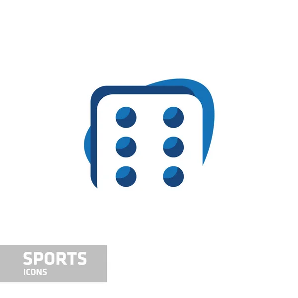 Icono deportivo azul y blanco — Vector de stock