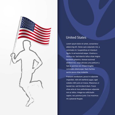 ABD bayrağı tutan adamla broşürü
