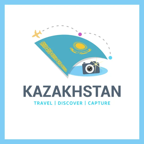 Логотип Національний прапор Казахстану — стоковий вектор