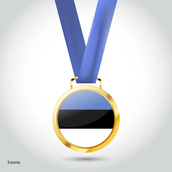 Estonia bandiera in medaglia d'oro — Vettoriale Stock
