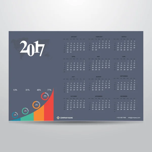 Druckfähiges Design des Kalenders — Stockvektor