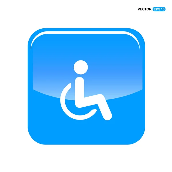 Deficiente Handicap sinal de advertência pessoa — Vetor de Stock