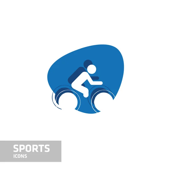 青と白のスポーツ アイコン — ストックベクタ
