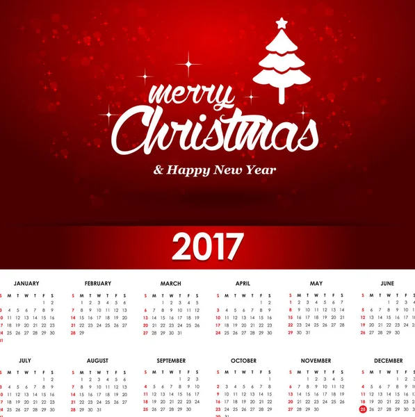 Calendário de Natal imprimível — Vetor de Stock