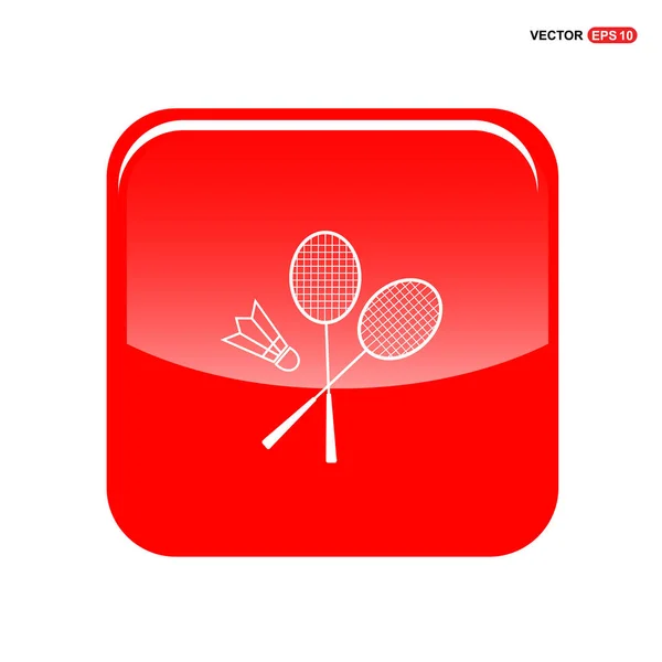 Badminton shuttlecock e raquetes ícone — Vetor de Stock