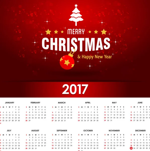 Calendário de Natal imprimível — Vetor de Stock