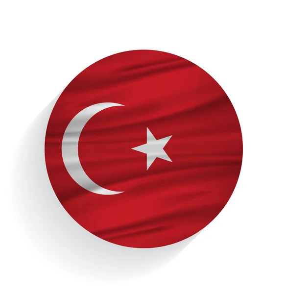 Flaga machająca Turcją — Wektor stockowy