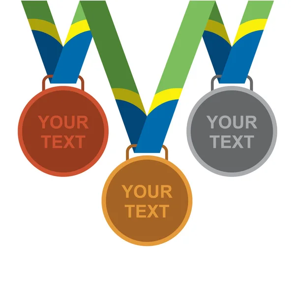 Three sport medals icon Stock Vector
